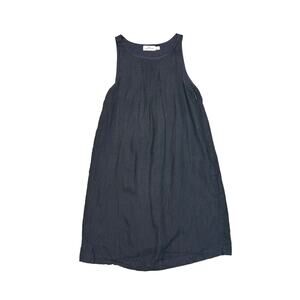 Vineyard Vines Linen Pintuck Swing Dress‎ Size 4 Black Sleeveless Beach